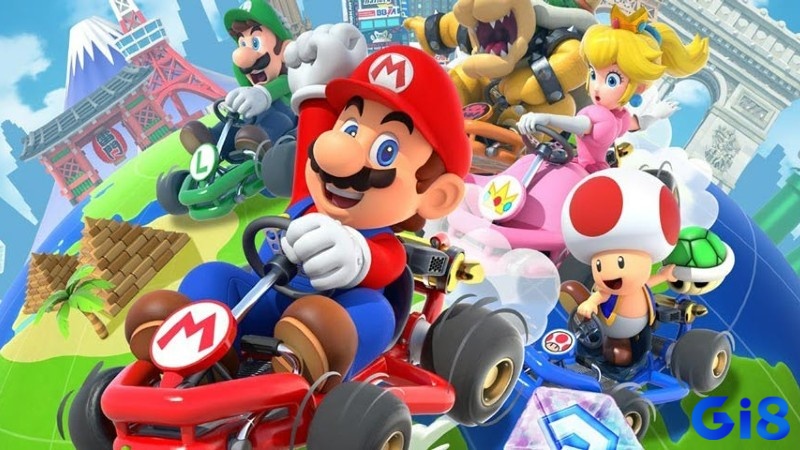 Game Mario Kart có cốt truyện tập trung vào cuộc phiêu lưu của Mario và bạn bè