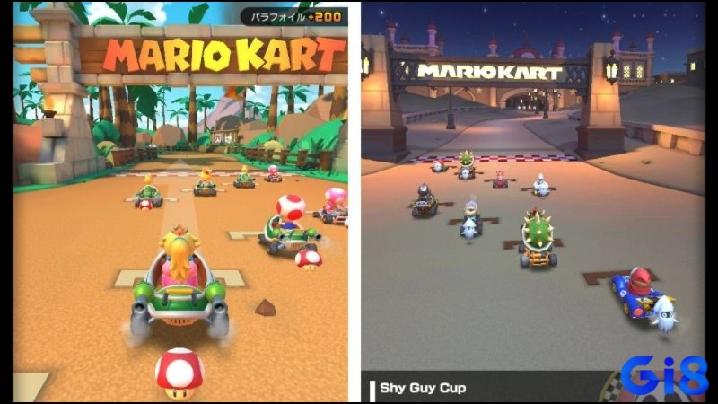 Game Mario Kart Tour có lối chơi đua xe tốc độ cao sôi động