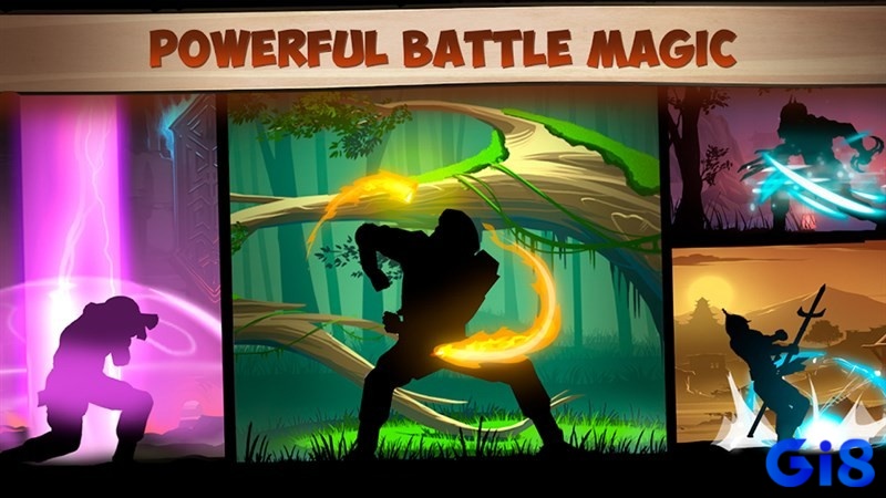 Game Shadow Fight 2 có đồ họa 2D với màu sắc đẹp mắt