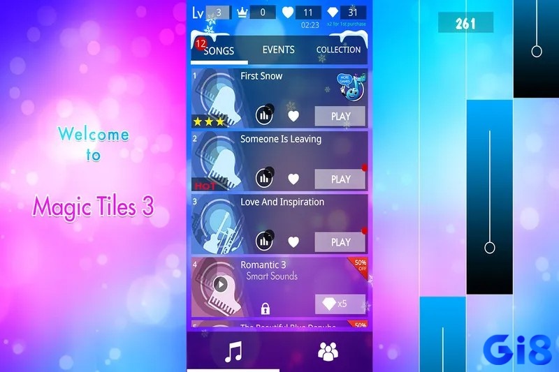 Magic Tiles 3 là game được thiết kế với đồ họa 2D đơn giản 